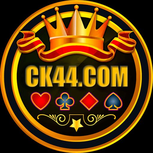 CK44.COM themed cartoon characters with coins, mobile gaming elements, and a lively casino mood